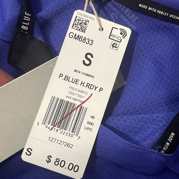 ADIDAS Primeblue Heat.RDY Polo Golf Shirt Size Small Blue NEW Performance Active - Picture 8 of 13